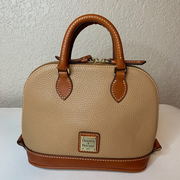 Dooney & Bourke Handbags - Dooney & Bourke Tan Pebble Bitsy Satchel Crossbody Bag